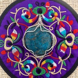 Blue apatite wire wrap